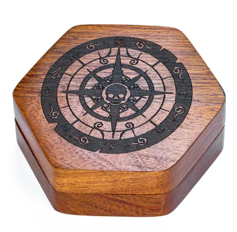 Hexagon Dice Box, Skull Compass