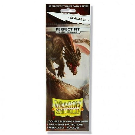 Dragon Shield Smoke Perfect Fit Sealable Card Sleeves - 100 Sleeves